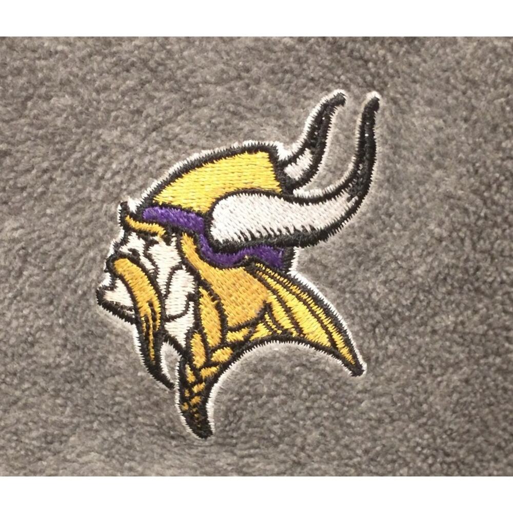 Minnesota Vikings 1/4 Zip Fleece Pullover. Men's Large. Gray.